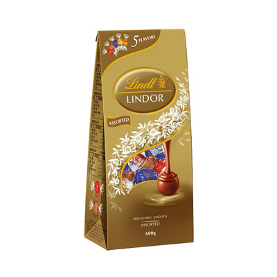 瑞士进口瑞士莲Lindt Lindor混合巧克力软心球600g礼袋冰山特浓黑