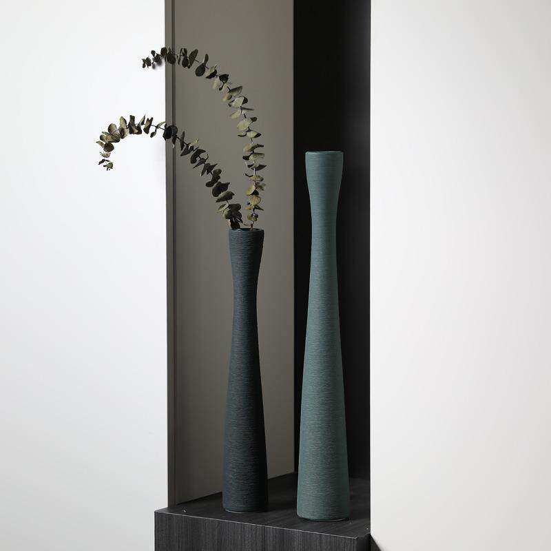 创意白色拉丝细长花瓶摆件客厅干花插花玄关电视柜酒柜装饰品花器,家居饰品,花瓶,淘宝优惠券,粉丝福利购,淘宝优惠卷