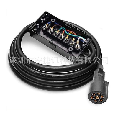 重型7 WAY插头 inline 拖车线带7 gang junction BOX-8英尺防风雨