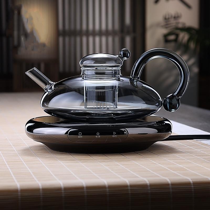 家用透明玻璃鼠尾壶高硼硅玻璃可电陶炉加热煮茶壶过滤泡茶壶套装