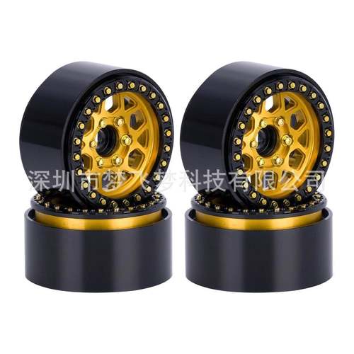 RC模型车1.9寸金属轮毂仿真攀爬车五边三角孔合金轮毂SCX10TRX4
