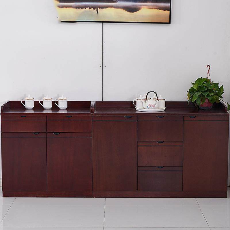 简约茶水柜贴实木皮餐边柜多功能储物柜矮柜会议室收纳柜