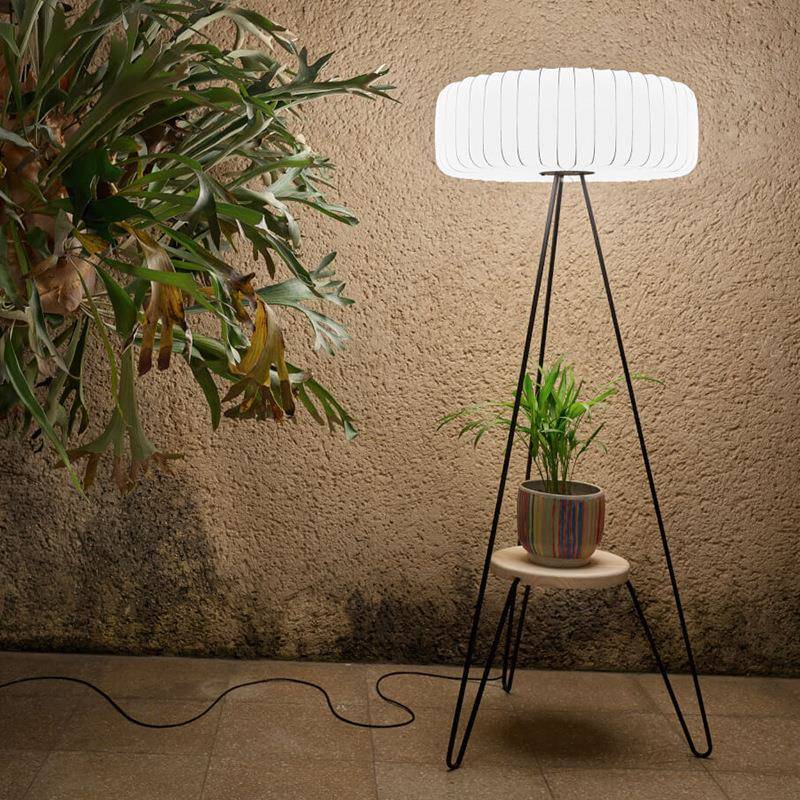 落地灯带置物架现代简约客厅卧室书房沙发茶几灯三角立式落地台灯