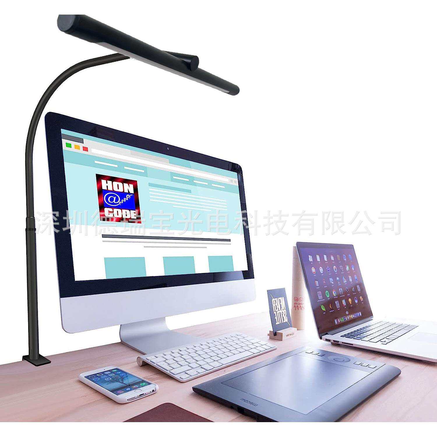 LED台灯屏幕护眼灯长臂夹子补光灯调光调色折叠大桌面阅读工作灯