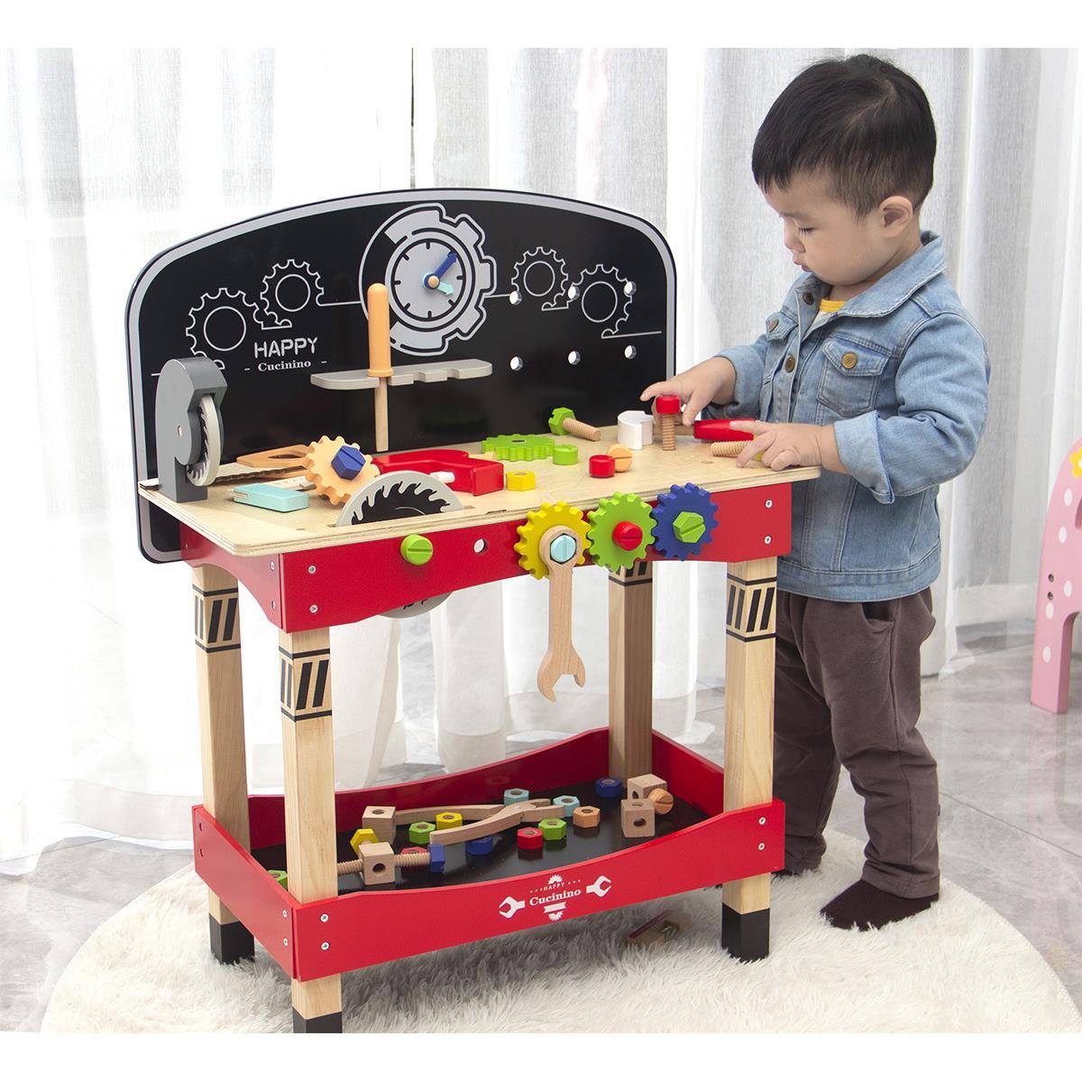 新款木制过家家工具台儿童动手动脑能力培养益智早教螺母拆装玩具