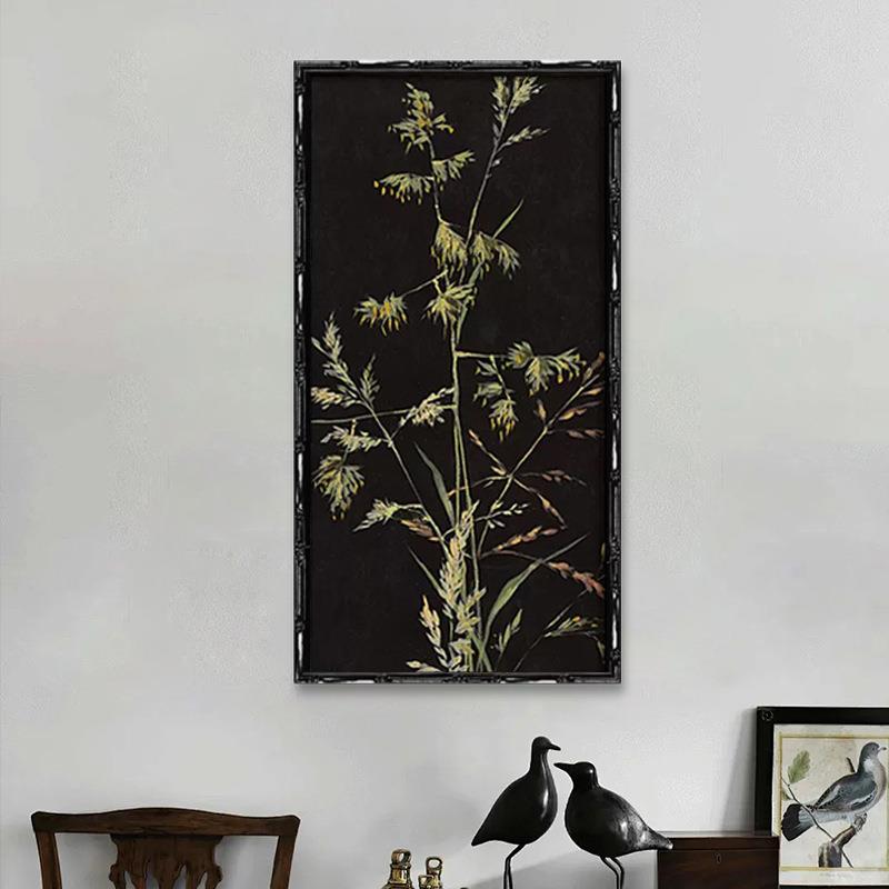 《万物生》法式复古黑白色调挂画新中式中古风客厅餐厅玄关装饰画