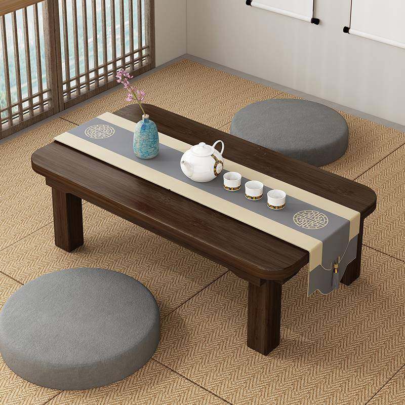 飘窗桌子家用炕桌榻榻米实木小茶几卧地坐地矮桌床上电脑学习南舟