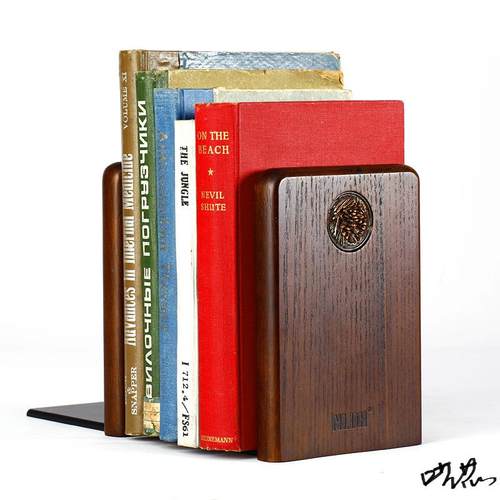 书立复古书架学生实木桌面收纳架书靠创意简约阅读架书夹档板摆件