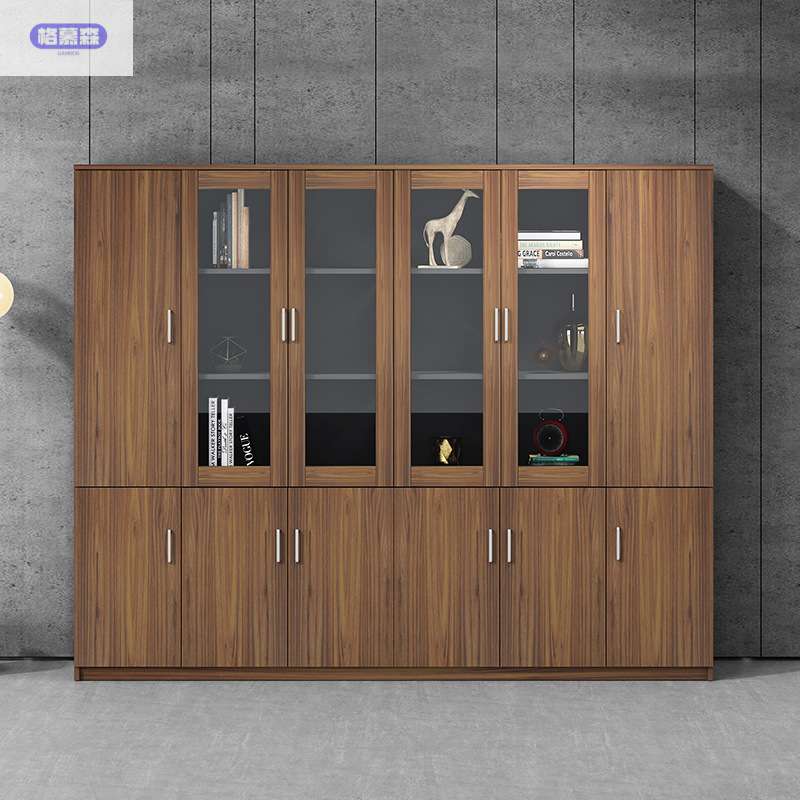 格慕森柜子办公玻璃门档案资料储物文件柜办公室木质书柜一体靠墙