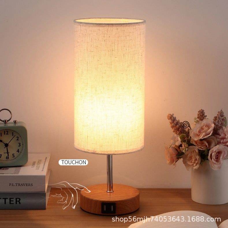 触摸三色调光台灯USB接口台灯客厅卧室床头灯小夜灯落地灯