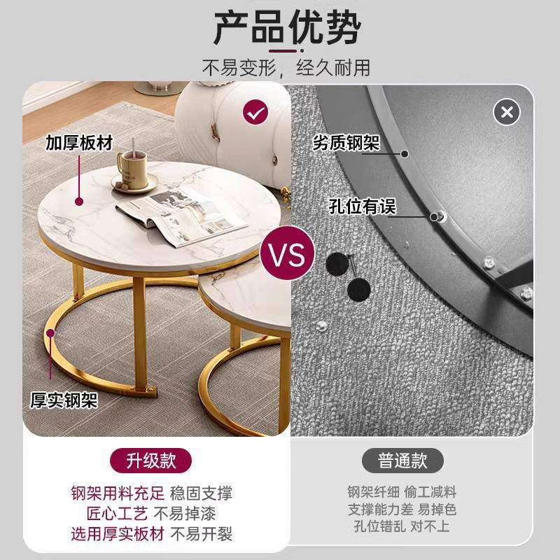 茶几客厅家用2024新款小户型沙发茶桌简易出租屋现代简约小圆桌子