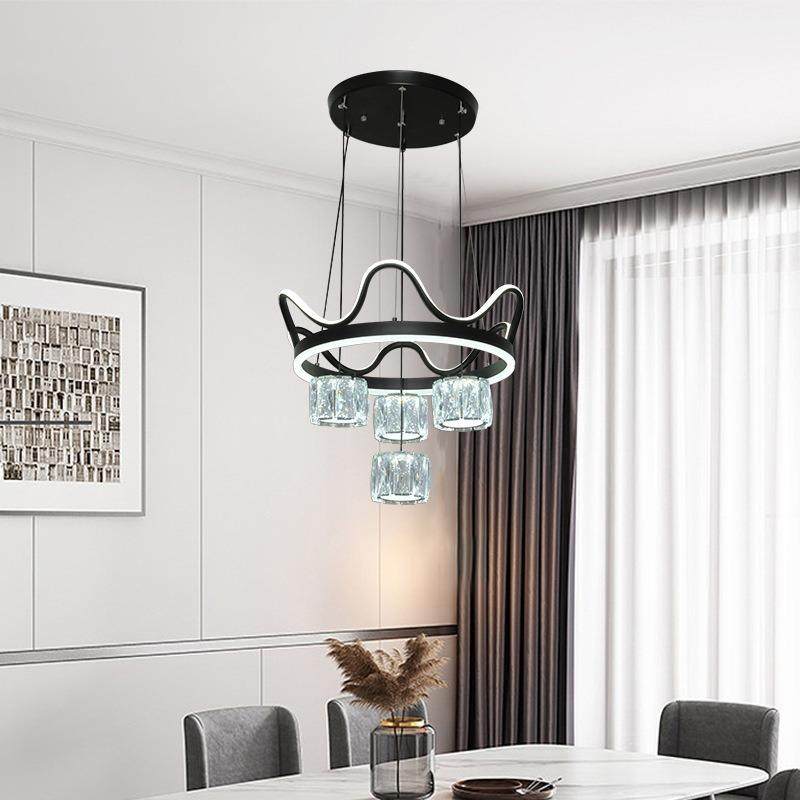 现代简约轻奢餐吊灯家用客厅大气创意个性圆形餐桌饭led餐厅