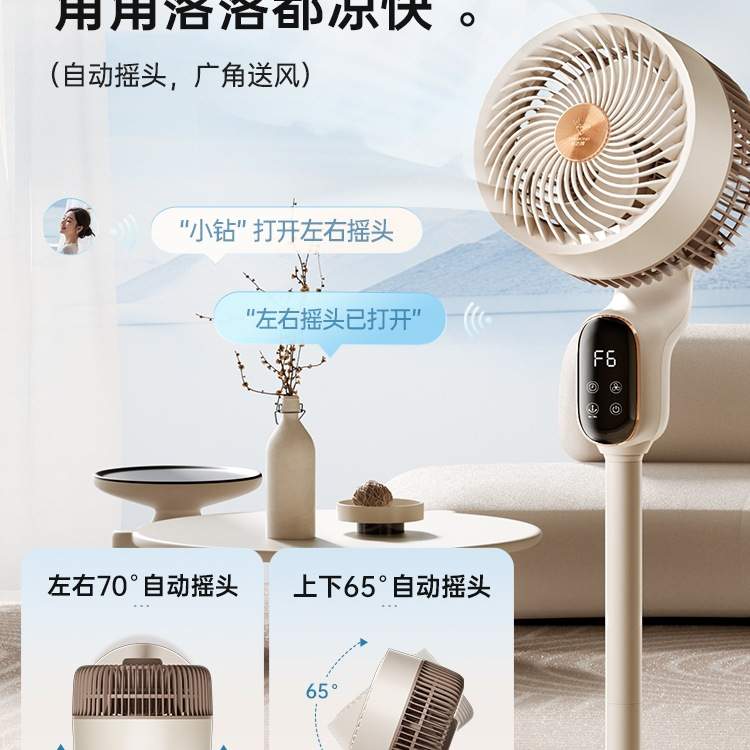 钻石牌2025年新款空气循环扇电风扇家用落地扇静音智能语音电扇TT