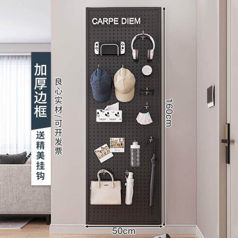 新疆包邮圆孔洞洞板墙上置物架货架不锈钢展示收纳饰品五金工具万