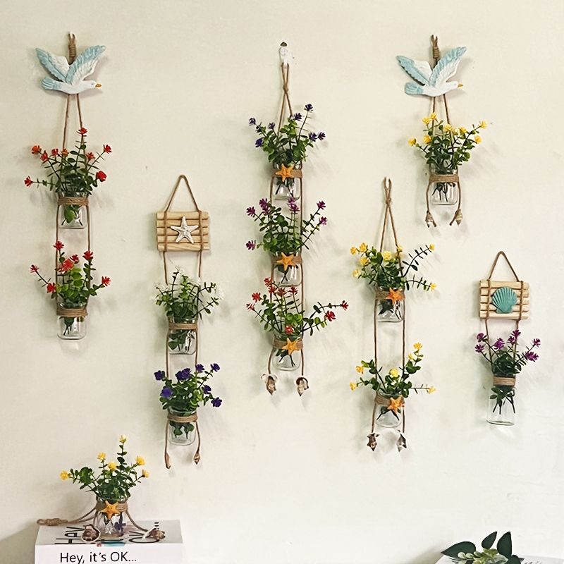 新疆包邮ins水培植物墙上玻璃花瓶小吊瓶小清新餐厅阳台玄关墙壁