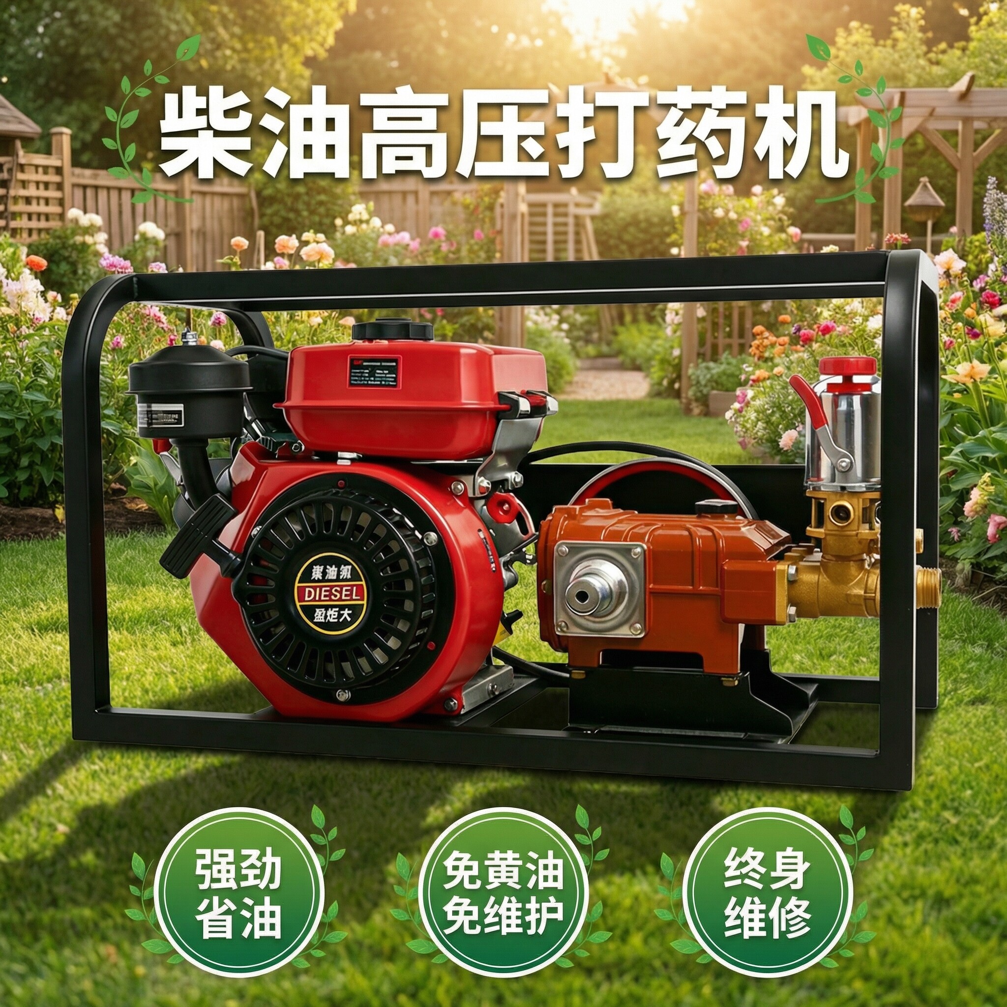 柴油打药机高压农用皮带打药泵大功率柴油全自动一体喷雾器农药机