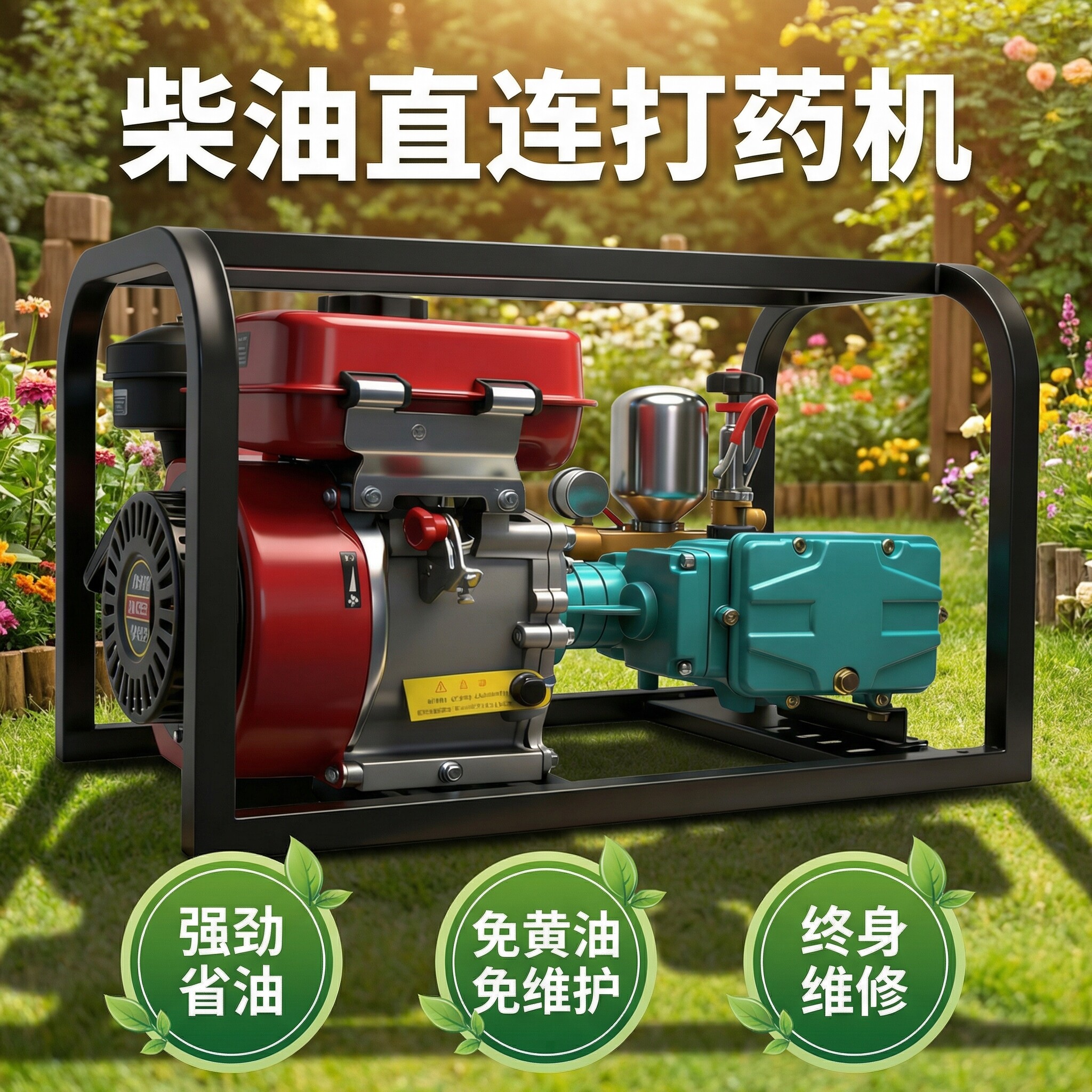 柴油打药机高压农用直连打药泵全自动大功率柴油一体喷雾农田打药