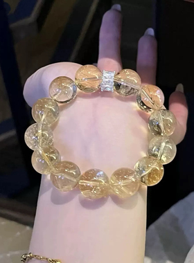 SELENE暴富设计天然黄阿赛水晶招财转运大尺寸轻奢小众精致手串