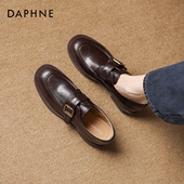 达芙妮棕色乐福鞋 复古面试单鞋 女2026新款 秋冬英伦风小jk通勤皮鞋