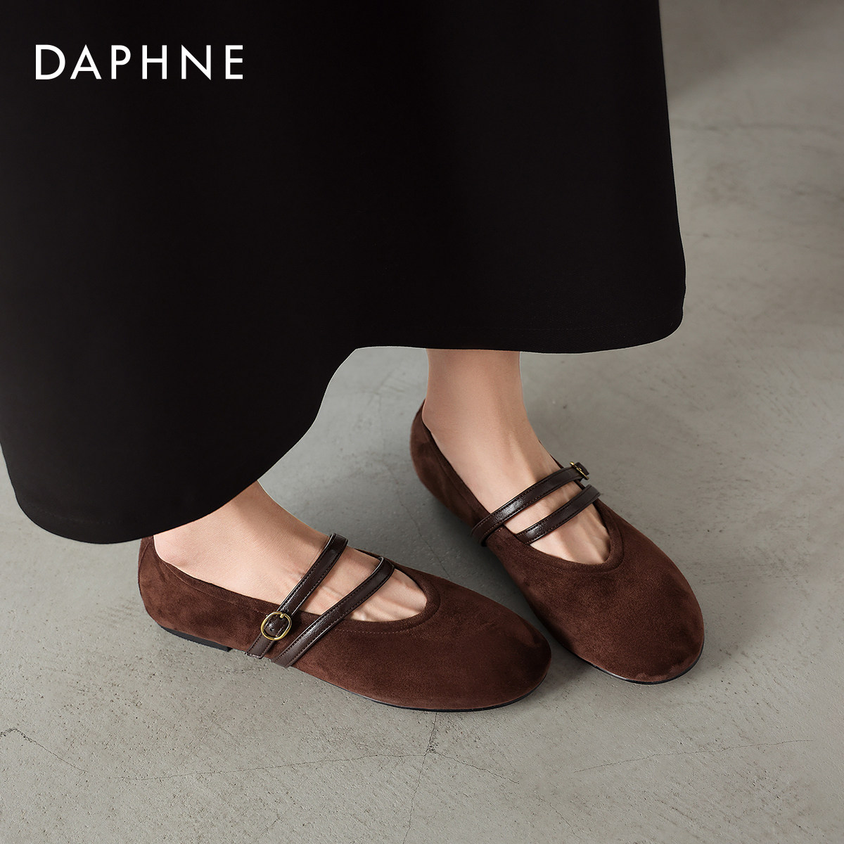 达芙妮平底小单鞋2026新款春季棕色女款豆豆法式玛丽珍女鞋子芭蕾,女鞋,浅口单鞋,淘宝优惠券,粉丝福利购,淘宝优惠卷