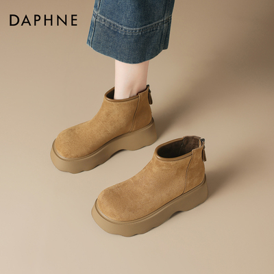 达芙妮厚底雪地靴女2025新款秋冬低帮增高美拉德女款勃肯短靴女靴