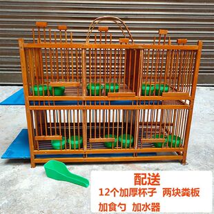 老竹加密双层粪板黄豆鸟笼绣眼专用小号排笼贝子麻料格笼手工批发