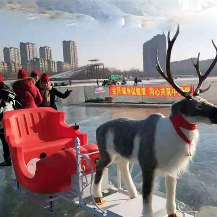 鹿拉雪橇电动狗拉雪橇户外冰雪游乐设备爬犁价格