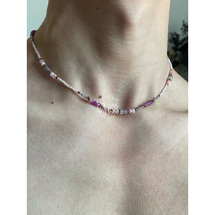 好诶 · AuroraAeil系列 · 桃喜莓莓天然石项链/草莓晶紫水晶款