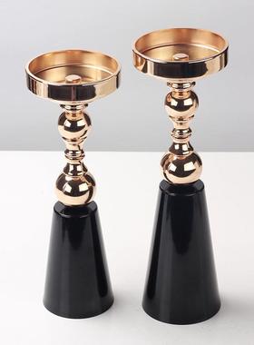 欧美式轻奢蜡烛台法式餐桌软装饰品玄关样板间高级设计师艺术摆件