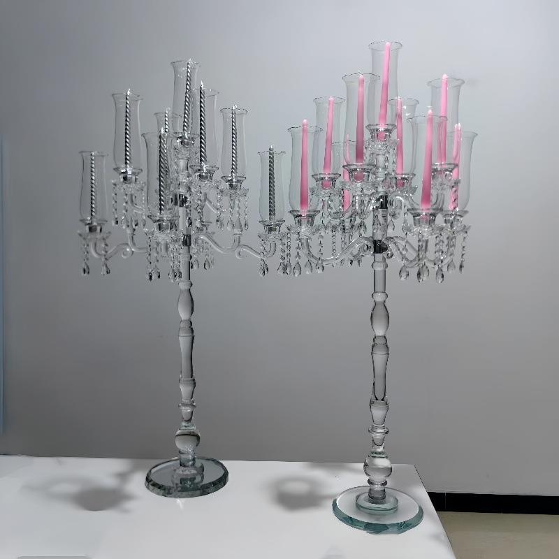 装饰欧式复古烛台道具摆件简约北欧蜡烛台9头落地大烛台桌面两用