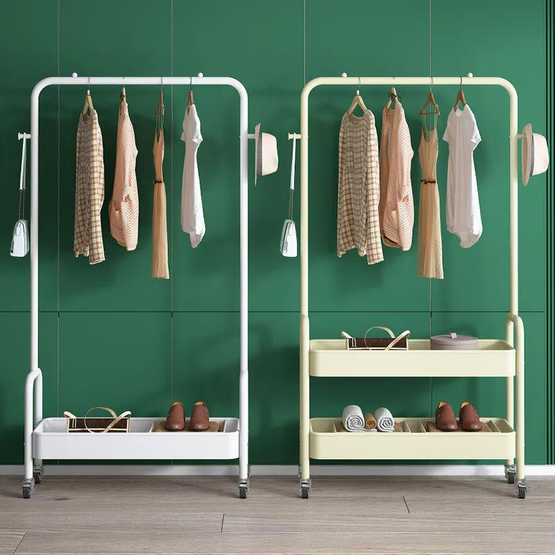 衣帽架落地卧室简易衣架移动室内收纳置物架家用晾衣服加厚挂衣架