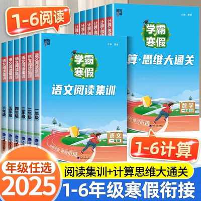 2025春学霸的寒假衔接作业一年级二年级三四五六年级上下册全套人教苏教语文阅读集训数学计算题思维大通关同步练习册预复习