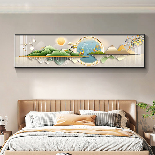 现代简约卧室装饰画福禄双至主卧房间挂画轻奢床头画客厅壁画
