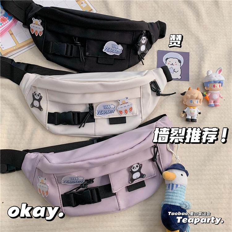 香港爆男款原宿暗黑风工装胸包女64615306中 韩国性百斜挎包少女
