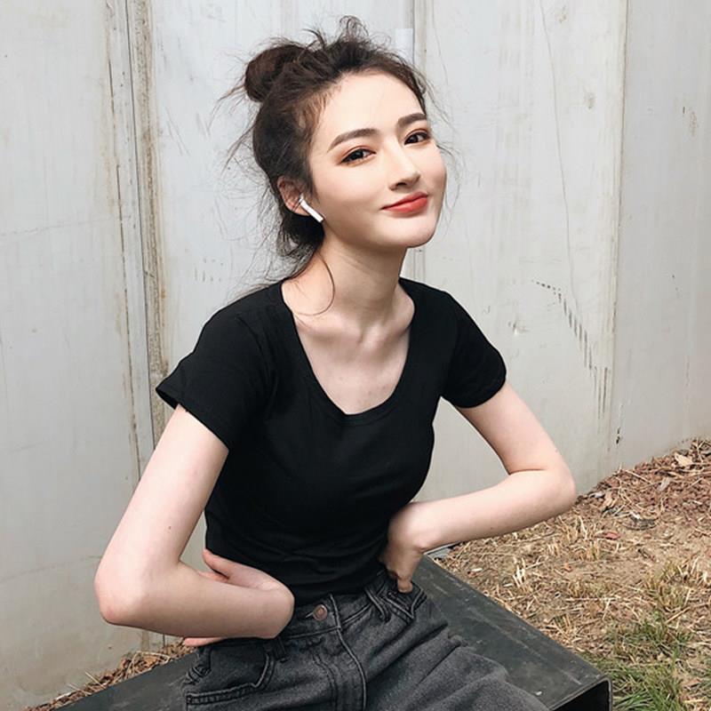 紧身露脐短袖潮t恤女短款A7310纯棉ins2026新款修派显身瘦高腰洋