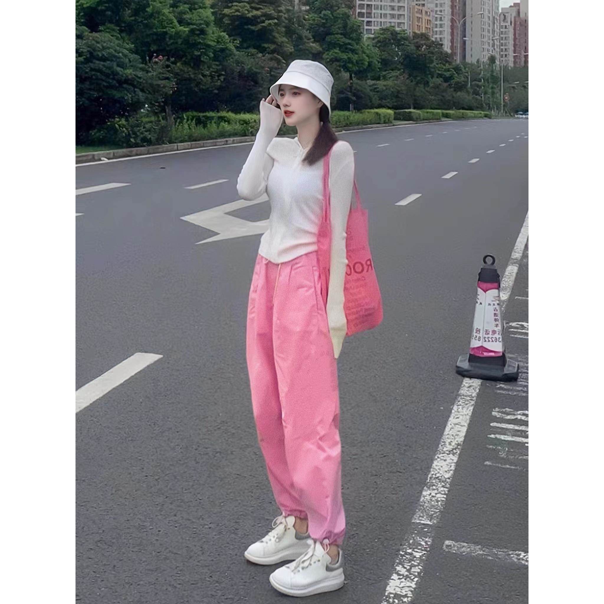 欧洲站2024新款运动休闲套装女夏季多巴胺穿搭洋气减龄薄款两件套