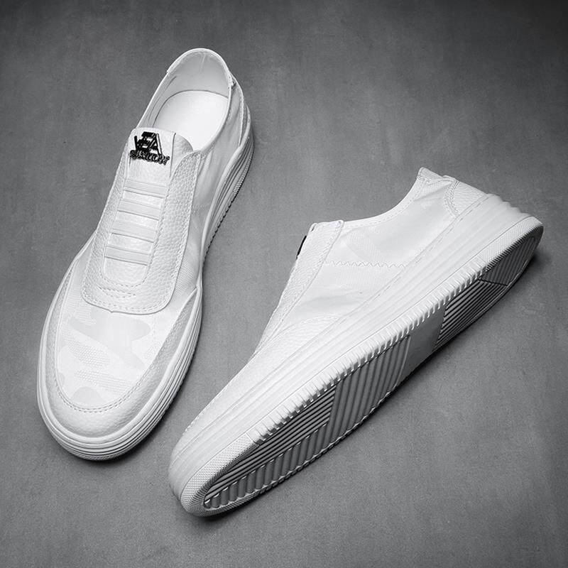 一脚蹬男鞋夏季透气薄款厚底休闲板鞋冰丝布面夏天小白鞋男士布鞋