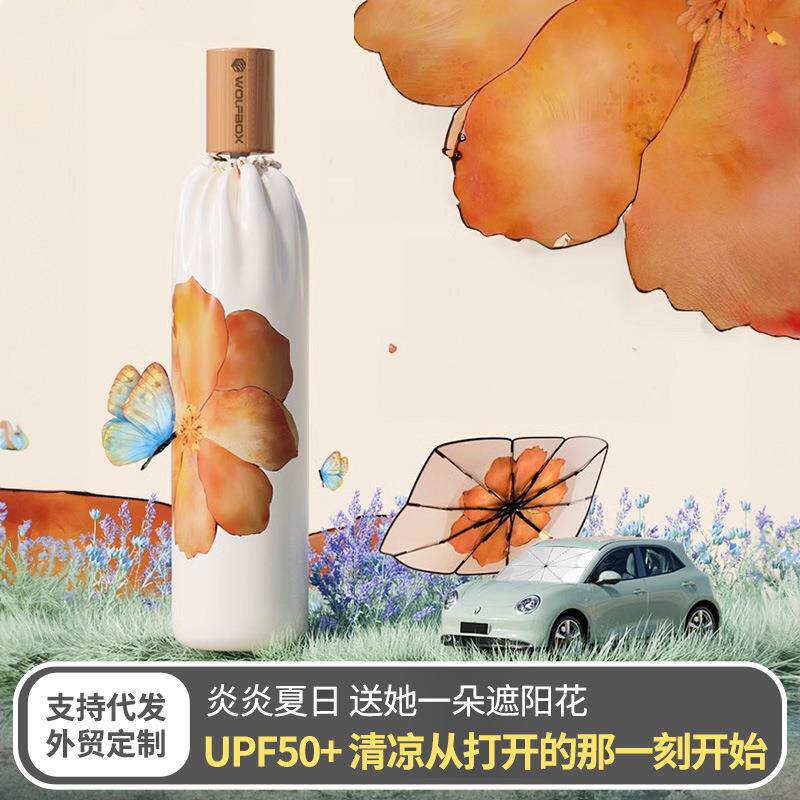 夏季新品女性汽车遮阳伞前挡风玻璃防晒隔热遮阳挡车载车内遮阳伞
