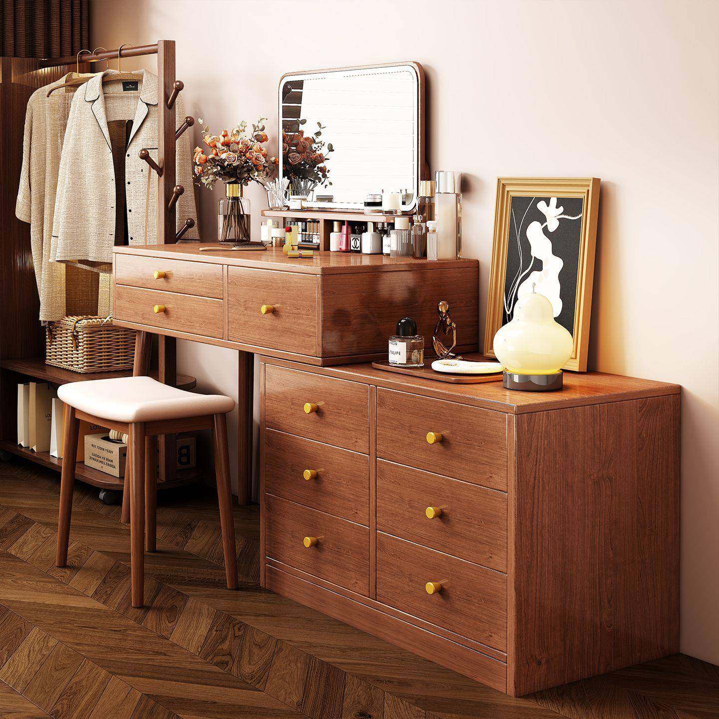 梳妆台斗柜一体2025新款卧室现代简约小户型化妆桌家用收纳化妆台,住宅家具,梳妆台/桌,淘宝优惠券,粉丝福利购,淘宝优惠卷