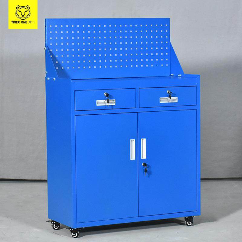 虎一办公家具重型工具柜二抽屉式带背网挂板二斗蓝色半截矮柜带轮,五金/工具,工具柜/工具架/工具物料架,淘宝优惠券,粉丝福利购,淘宝优惠卷