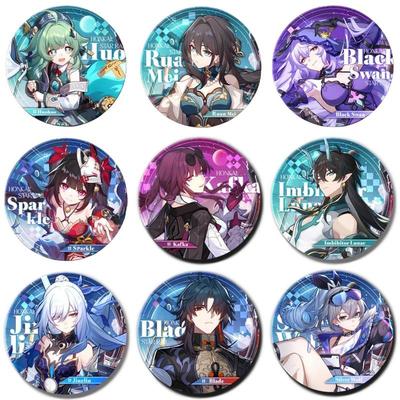 崩坏星穹铁道徽章花火黑天鹅阮梅霍霍卡芙卡镭射cos吧唧装饰胸针