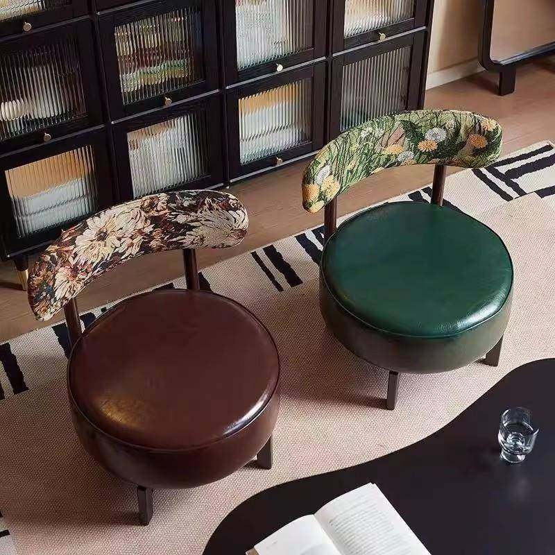 家用木质沙发椅客厅舒适旋转座椅阳台休闲靠背椅久坐单人沙发椅子