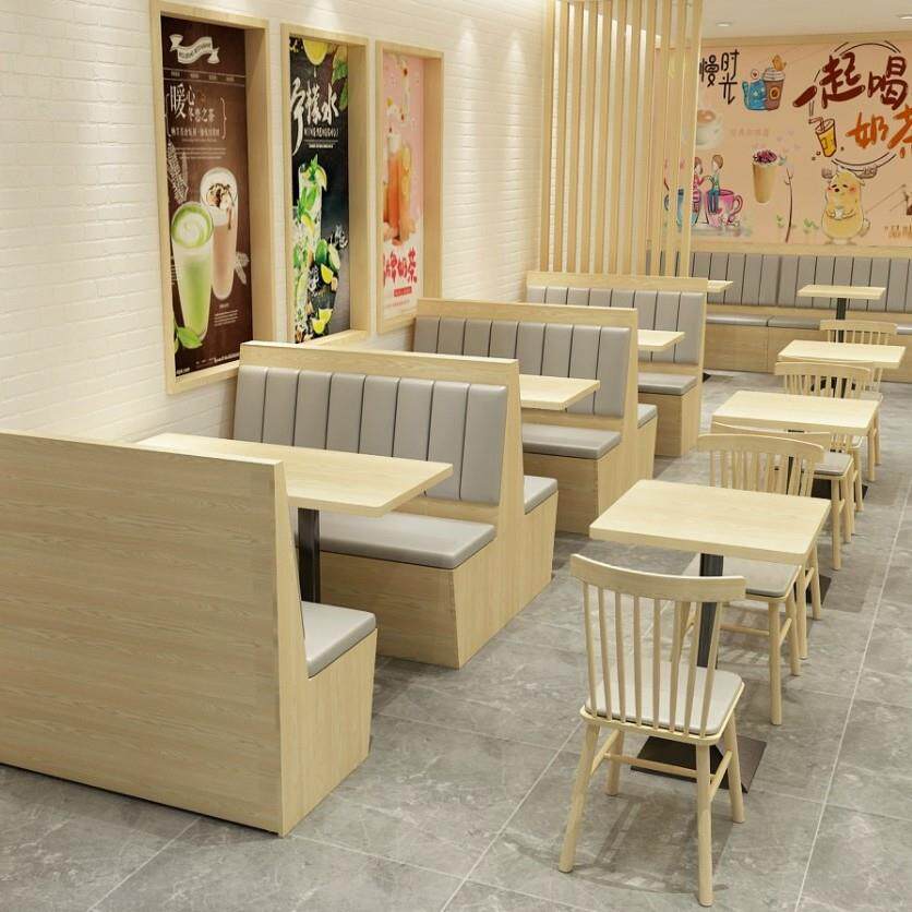 餐饮椅组合锅快餐沙02333饭店实木汉火堡炸鸡日料茶楼餐厅桌卡座