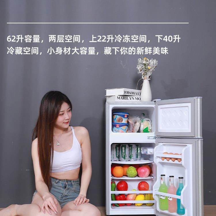 小冰箱家用小型宿门舍出箱租房冷冻冷藏迷双开电冰一NSF级你节能