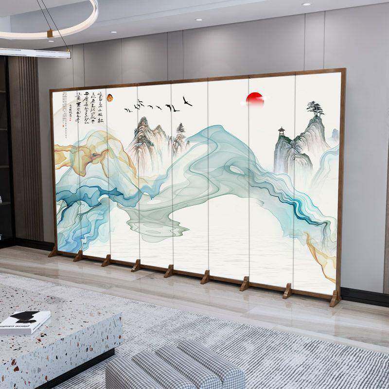 新中式屏风隔断玄关客厅酒店卧室现代简约办公室遮挡家用折叠移动