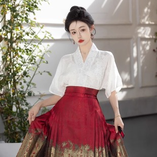 上衣飞机袖 新款 国风马面裙搭配 交领夏季 衬衣新中式 改良汉服衬衫