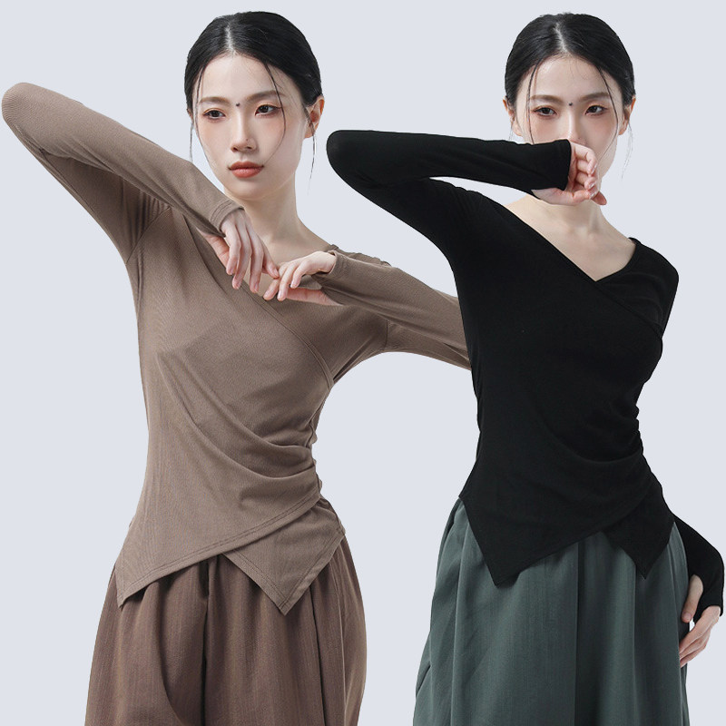长袖形体练功服跳舞专用舞蹈上衣