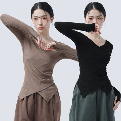 长袖形体练功服跳舞专用舞蹈上衣