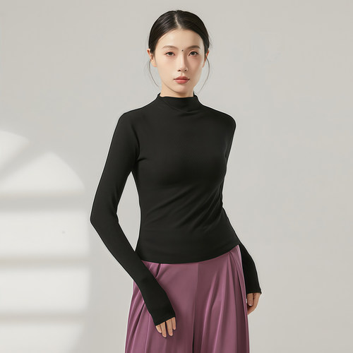 舞蹈上衣女款长袖修身形体练功服