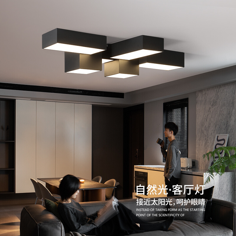几何方块客厅灯2022年新款极简主灯高级感创意吸顶灯现代简约大气